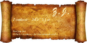 Zombor Júlia névjegykártya