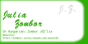 julia zombor business card